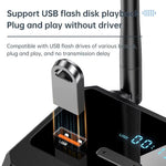 Digital Display bluetooth Audio Receiver Support USB U Disk Adapter 2 RCA 3.5MM AUX Optical Fiber Type-C Power Supply