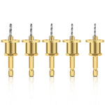 5PCS 6.35mm Hex Shank Tungsten Carbide Tipped Countersink Drill Bits Set with Adjustable Drill Bit Depth Stop for Woodworking Sizes 2.8mm 3mm 3.2mm 3.5mm 4mm Self-Tapping Screws