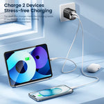 [GaN Tech] LinkMejor TCT33-22EU 33W 2-Port USB PD Charger USB-A+USB-C PD3.0 QC3.0 Fast Charging Digital Display Wall Charger Adapter EU Plug for iPhone 16 Pro 15 14 Pro Max 13 12 for Huawei Pura X for Samsung Galaxy S25 Ultra