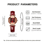 LinkMejor Women Watches Fashion Luxury Rhinestones Quartz Watch Polygon Pointer Waterproof Ladies Leather Wristwatch