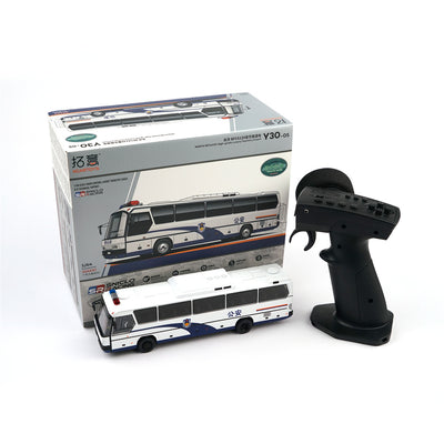 LinkMejor XCARTOYS Y30-05 RTR 1/64 2.4G RWD RC Car Alloy Police Bus LED Light Full Proportional Control North BFC6120 High-Grade Luxury Touristry Remote Control Vehicles Models Toys