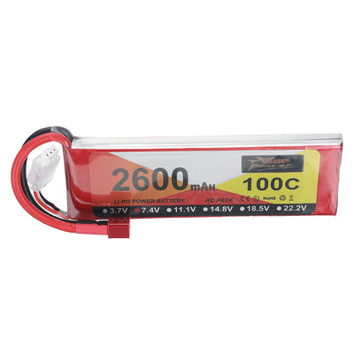 LinkMejor Power 7.4V 2600mAh 100C 2S LiPo Battery T Plug for RC Car