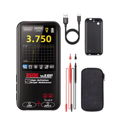 LinkMejor S100 Graph Digital Multimeter 3.2 Inch TFT Screen Auto Range NCV AC DC Voltage Resistance Capacitance Rechargeable Tester