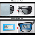 Men's Photochromic Sunglasses Classic Square UV400 Polarized Outdoor Cycling Sun Glasses