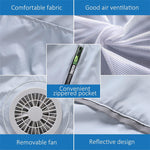 LinkMejor Air Conditioning Clothing Vest Three Wind Speeds Heatproof Cooling Clothing USB Charging Sun Protection Continuous Cooling Jacket with Two Fans for Summer High Temperature Outdoor Work