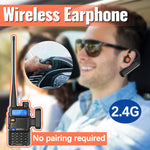 LinkMejor BT-E2 Walkie Talkie Wireless Headset Headphone 2.4G Noise Reduction Handsfree Earpiece Replacement for UV-5R UV-32 Walkie Talkie