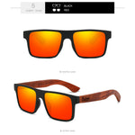 LinkMejor Vintage Wooden Polarized Sunglasses for Men Women UV400 Protection Fashion Square Sun Glasses for Driving Travel Fishing