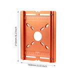 Cutting Machine Base Plate with Dual Scale 210x168mm Aluminum Alloy Circular Saw Bottom Board for Woodworking Bench Grooving Trimming