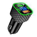 4-in-1 Car Charger 380W 4-Port USB PD Car Charger Adapter Dual USB-A+Dual USB-C PD3.0 Support AFC PPS Fast Charging with Blue LED for iPhone 17 17 Pro 16 Pro Max 15 14 for Xiaomi 17pro for Samsung Galaxy S25 Ultra for OPPO