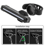LinkMejor 10-50LM 1PCS RGB LED Bicycle Smart Sensor Brake Taillight Type-C Charging Waterproof Warning Bike Rear Light for Night Cycling Safety