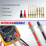 8018plus Multimeter Test Leads Kit Gold Plated Interchangeable Probe Heads Electrical Alligator Clips Multimeter Accessories