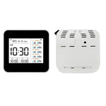 13 in 1 Tuya WIFI Intelligent Thermometer Hygrometer Indoor Accurate Temperature Humidity Gauge Monitor with Time/Calendar/Alarm Display Support Remote APP Control for Home Office