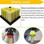 Interchangeable Hand Sanding Block Set 16 Shapes Hook and Loop Pads Perfect for Woodworking Auto Paint Crafts and Furniture Sanding