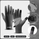 LinkMejor 1 Pair of Warm Winter Gloves Men Women Outdoor Sports Touchscreen Non-Slip Cycling Gloves Thin Edition with Velvet-L/XL
