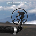 LinkMejor Round Bicycle Rearview Mirror 360° Adjustable Folding HD View Bike Glass Reflective Mirror for 16-22mm Handlebars