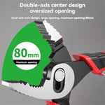 Multifunctional Fish Nose Pliers Double Axis Design 80mm Opening Chromium Vanadium Steel Wire Cutter Ergonomic Handle 215mm Length TPR Plastic