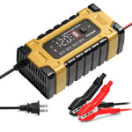 LinkMejor 12V 24V 10A Battery Charger with Intelligent Repair Screen Display for Cars and Motorcycles