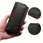 PU Leather Magnetic Buckle Flip Phone Bag Waist Belt Cards Case Pouch for Daily Outdoor Use