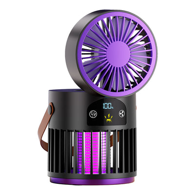Tevorex 2in1 Wall mounted Fan Mosquito Killing Lamp UV Bug Zapper 5 Speeds Dual Light Modes USB Rechargeable LED Display
