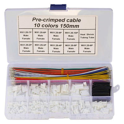 MX1.25mm Male Connector Kit 2/3/4/5/6/7/8/9/10P Crimp Terminal Wire For Pixhawk APM2.8 Male Plug Electronic