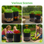 ModernHome 3pcs 15 Gallon Grow Bags Transparent Single Opening Black 3 Light-Blocking Curtains 3 Green Labels Vacuum Packed
