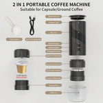 Comfook 20Bar Portable Espresso Maker Rechargeable for Ground Coffee & NS Capsules Compact Travel Coffee Machine