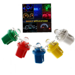 10-Pack T5-B8.5D Single Dome LED Car Light Indicator Light Width Light 5050SMD1 LED Instrument Light Instrument Panel Light High Brightness
