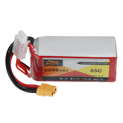 LinkMejor 14.8V 2000mAh 65C 4S LiPo Battery XT60 Plug for RC Drone