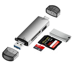 DM-HC61 6-in-1 OTG Type-C SD TF Card Reader USB 3.0 Micro USB Flash Drive Adapter 5Gbps High Speed Transmission Multifunctional Card Reader