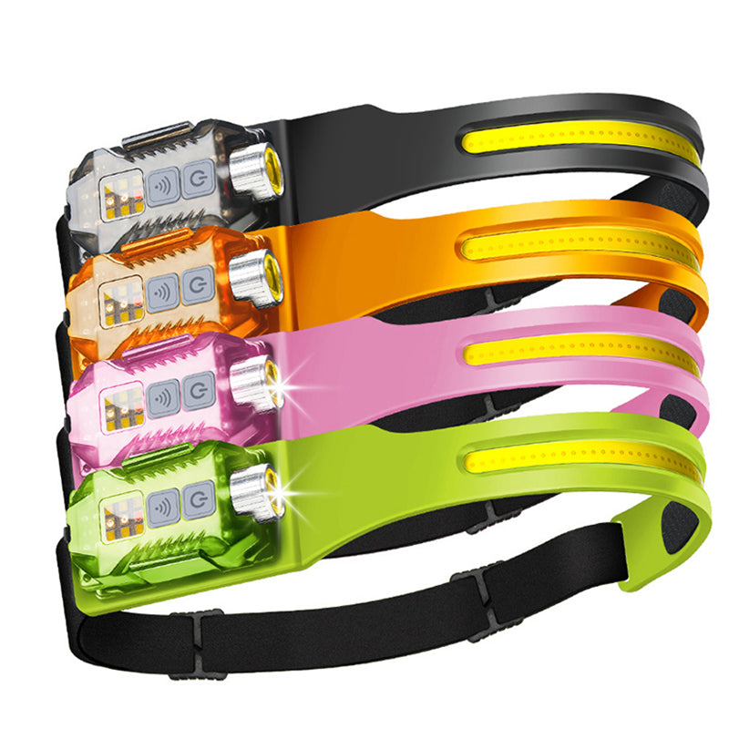 Bikight LED COB Sensor Headlamp with Tail Magnet UV Light USB C Rechargable Head Flashlight Headlight LED COB Work Light