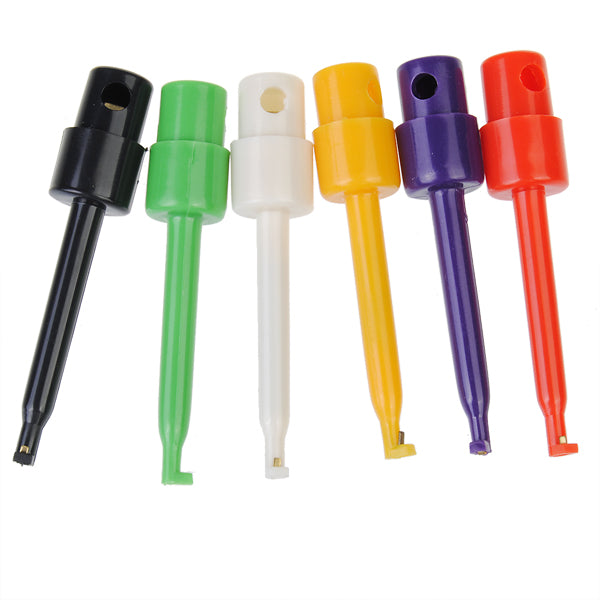 LinkMejor 6Pcs Multimeter Lead Wire Kit SMD IC Hook Test Clip Probes Cable