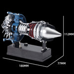 Teching DM122 TR900 Mini Metal Turbofan Engine Model Assembly Kit 170+ PCS for A320 B737 C919 Aircraft Mechanical Science Education Toy Gift