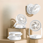 Foldable Wall-mounted Fan with Night Light 360° Rotational Airflow Desktop Electric Fan 5 Wind Speed Adjustable Air Circulation Fan for Dormitory Office