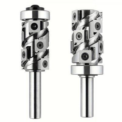 Carbide Insert Flush Trim Router Bit 32mm Dia 1/2" Shank 50mm Cutting Length Top/Bottom Bearing for Woodworking and CNC Engraving