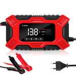 LinkMejor 12V 6A Large Screen Digital Display Battery Charger Pulse Repair for Car Motorcycle Dry Water Lead-acid Batteries