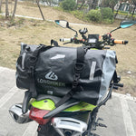 Xmund 66L Motorcycle Waterproof Tail Bag Roll Top Duffel with Mounting Straps for Adventure Touring Camping Travel