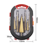 6PCS High-Speed Steel Step Drill Bits Set Titanium Coated 4-12mm 4-20mm 4-32mm Serrated Drill Bits for Metal Plastic Wood Sturdy Tools