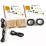 HU-023 Mini Crystal Speaker DIY Kit Dual Channel 3W Power Compact LED Music Spectrum Display Computer Phone Audio Desktop Speaker Assembly