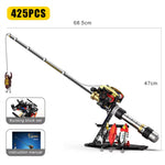 K96227 Bait Baitcasting Reel Fishing Rod Building Block Assembly kit 425PCS Simulation Bait Fishing Poles Bricks Set Toys Kid Gift
