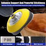3 Inch Sanding Disc Drill Polishing Kit 133 PCS Wet Dry Headlight Restoration Hook and Loop Sandpaper Rotary Tools Multi-Grit Buffing Pads for Car Wood Metal Glass Resin