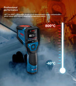Genuine for Bosch GIS800-16 Infrared Thermometer -40 °C to +800 °C 20:1 Optical Resolution Dual Laser K-Type Interface IP54