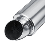 Chrome 2.5" Stainless Steel Car Resonator Polished Bent Muffler Exhaust Pipe