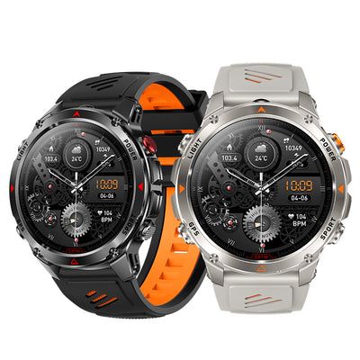 HT37 1.46-inch HD Display GPS Flashlight 30M Waterproof Altitude Pressure 540mAh Massive Battery bluetooth Call Heart Rate Blood Pressure Blood Oxygen Monitor Sleep Monitoring Multi-sport Modes Smart Watch