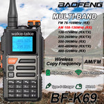 LinkMejor BF-K69 High Power Walkie Talkie Multi-Band Wireless Copy Frequency 999CH Type-C AM FM DTMF NOAA Portable 2 Way Ham Radios
