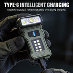 A16 Cap Clip Light 1200mAh 9 Modes Motion Sensor Headlamp Type-C Rechargeable 90° Adjustable 63g Ultralight EDC Camping Hat Light