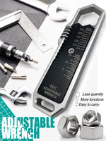 LinkMejor Adjustable Wrench Multitool with 25 SAE and Metric Sizes One-Handed Operation Detachable Pocket Clip and Ultimate Portability
