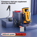 8400mAh Powerful Jump Starter Car Emergency Starting Power Supply Air Pump All-In-One Emergency Battery 600A Peak Current