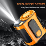 Outdoor Camping Fan Hanging Waist Fan 5000mAh Portable Waist Fan with Power LED Lighting For Camping, Hiking, And Running