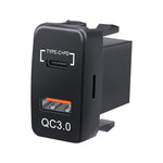 12-24V Dual USB Car Charger Socket Type-C PD QC3.0 LED Voltmeter Waterproof Fast Charge Adapter for Bus Trailer Boats Marine