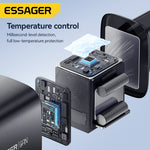 [GaN Tech] ESSAGER RC65WCF 65W 3-Port USB PD Charger USB-A+2USB-C PD3.0 QC4.0 PPS Fast Charging Wall Charger Adapter EU Plug for iPhone 17 17Pro Max 16 15 14 for Xiaomi 17pro for Huawei Mate XTs for SAMSUNG for OPPO